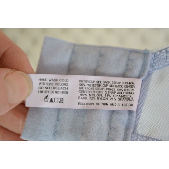 Bali Women's 38C Blue Satin Tracings Minimizer Bra - Picture 8 of 10